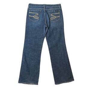 Seven7 Jeans Women's Size 32 Studio Flare Leg Mid Rise Stretch Blue Denim